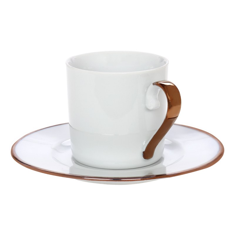 CRYSPO TRIO Φλυτζάνι Καφέ Πορσελάνης 100ml Elegant Rose Gold CRYSPO TRIO 24.011.17 (Σετ 2 Τεμάχια) (Υλικό: Πορσελάνη) - CRYSPO TRIO - 24.011.17
